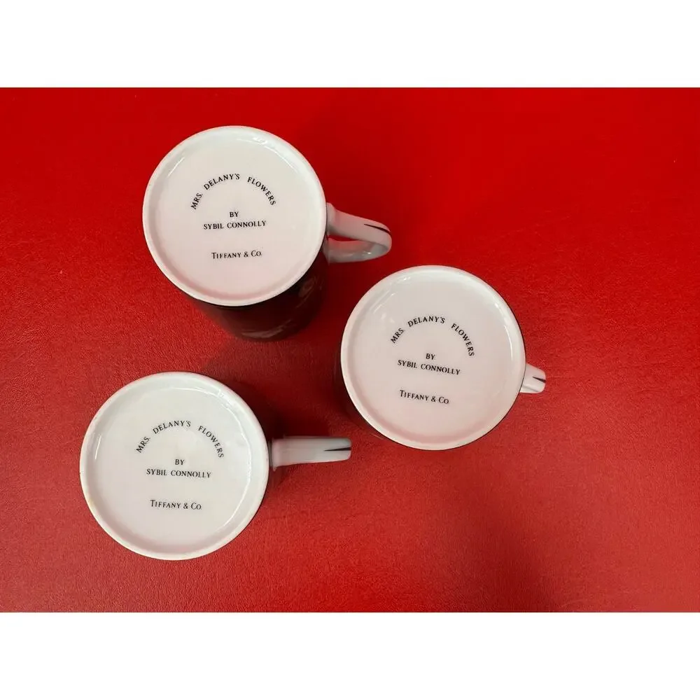 Tiffany & Co Mrs Delaneys Flowers By Sybil Connolly Floral Set Of Three Mugs - Picture 8 of 12